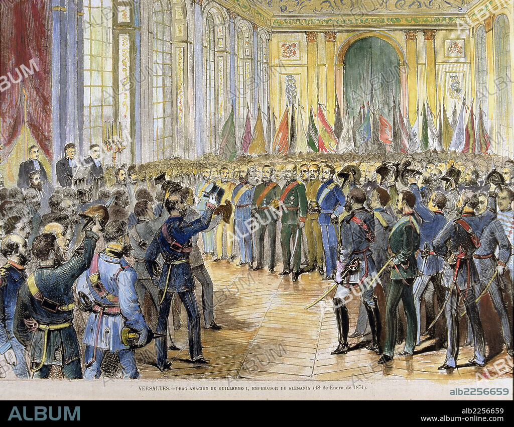GUILLERMO I. REY DE PRUSIA Y EMPERADOR DE ALEMANIA. 1797-1888. PROCLAMACION COMO EMPERADOR DE ALEMANIA EN EL PALACIO DE VERSALLES, 18 DE ENERO DE 1871.