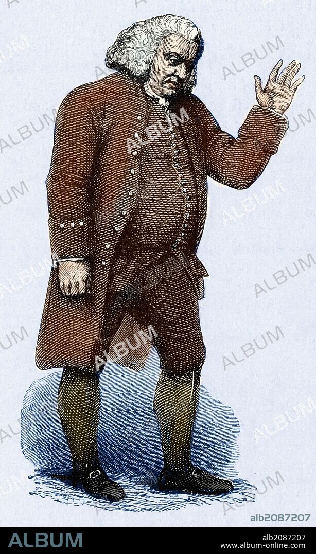 Samuel Johnson - English author, poet - portrait 18 September 1709 – 13 December 1784 - from engraving by Finden. Colourised version.