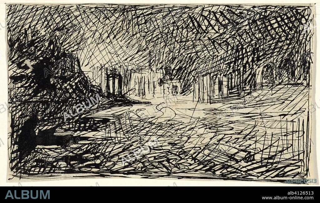 Face the Forum Romanum at night. Draughtsman: Thomas Cool. Dating: 1861 - 1904. Measurements: h 74 mm × w 127 mm.