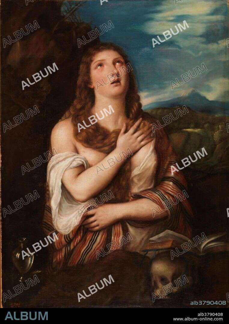 ANÓNIMO. Anónimo (Copia de Tiziano, Vecellio di Gregorio) / 'Magdalena Penitente'. Siglo XVI. Óleo sobre lienzo, 125 x 92 cm.
