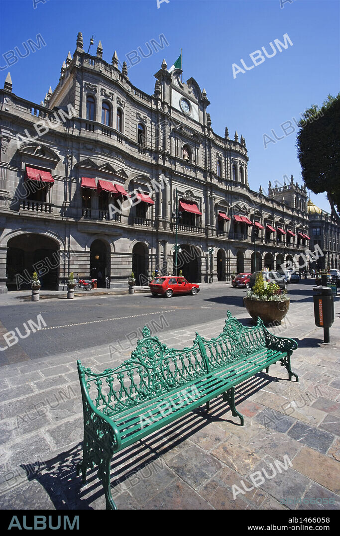 Mexico. Puebla. City Hall, built between 1887 and 1906 by Charles T. S. Hall. Exterior.