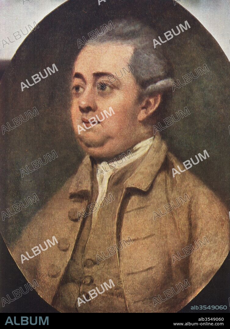 Edward Gibbon, 1737 - 1794. English historian, author and Member of Parliament. After the painting by Henry Walton. From Impressions of English Literature, published 1944.