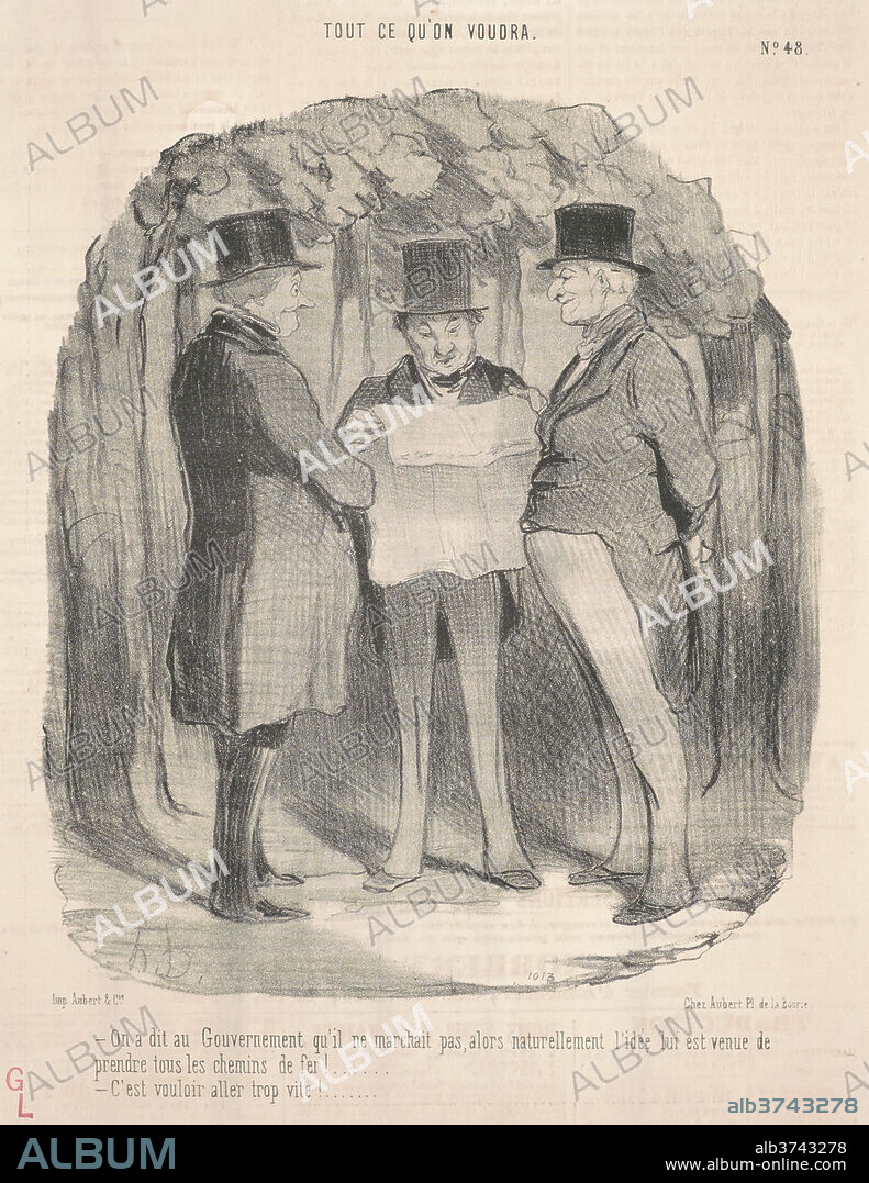 HONORé DAUMIER. On a dit au gouvernement qu'il ne marchait pas ... Dated: 19th century. Medium: lithograph.
