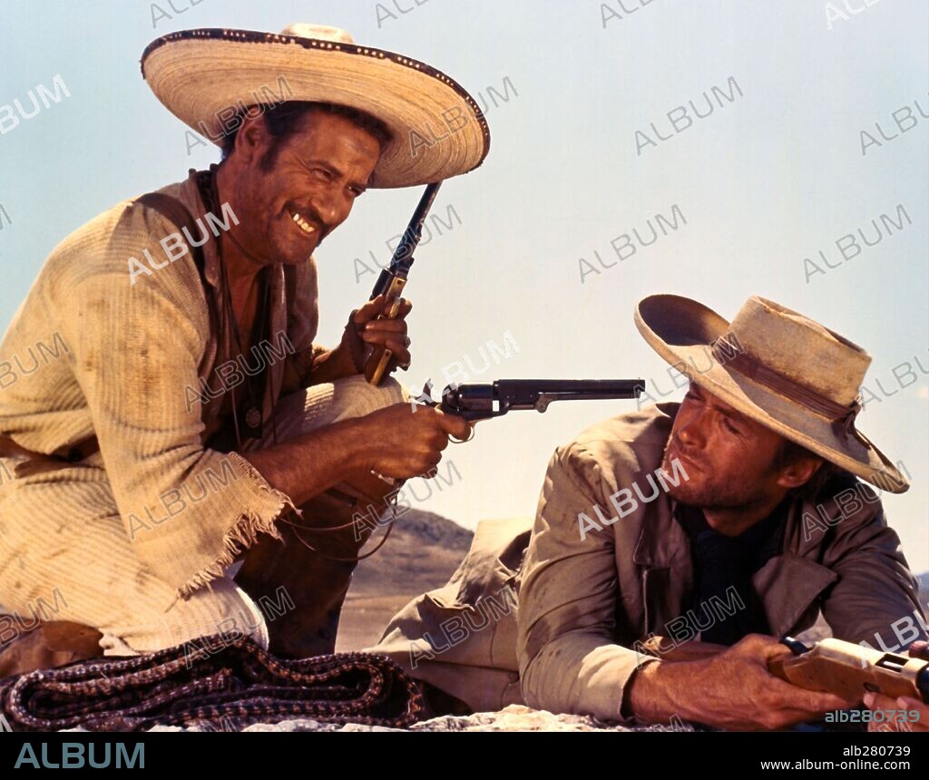 CLINT EASTWOOD y ELI WALLACH en BUENO, EL FEO Y EL MALO, EL, 1966 (BUONO, IL BRUTTO, IL CATTIVO, IL), dirigida por SERGIO LEONE. Copyright PRODUZIONI EUROPEE ASSOCIATI.
