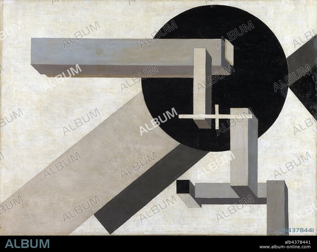 Proun 1D, around 1919, oil on canvas, on plywood, 71.6 x 96.1 cm, signed lower right: 191 [last digit illegible, color loss], El Lissitzky, Pochinok/Smolensk 1890–1941 Moskau.