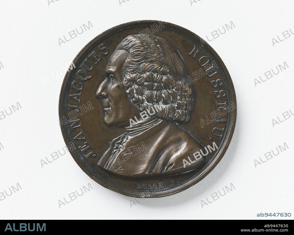Jean-Jacques Rousseau (1712-1778), 1817, Dubois (signatory), Engraver in medals, Array, Numismatics, Medal.