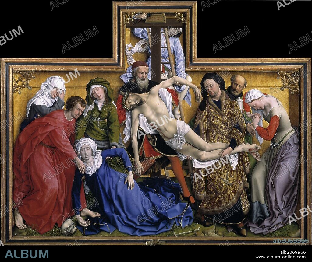 ROGIER VAN DER WEYDEN. Roger van der Weyden / 'El Descendimiento', Hacia 1435, Escuela Flamenca, Óleo sobre Tabla, 220 cm x 262 cm, P02825.