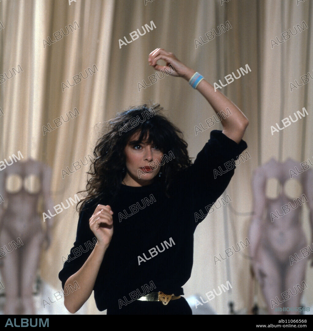 Alice, aka Carla Bissi, Italian pop singer, during a performance, 1982. Alice, aka Carla Bissi, Italian pop singer, during a performance, 1982.