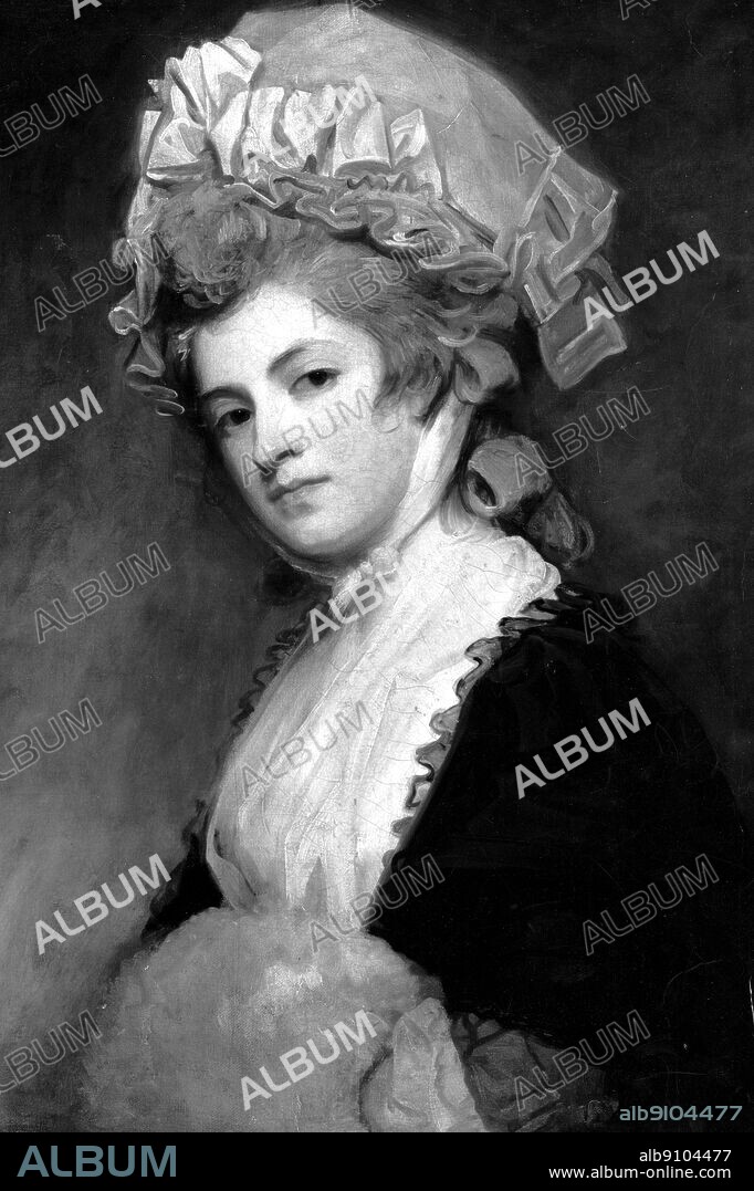 Mary Robinson (1758-1800). English actress, novelist and poet by George Romney, 1781. English painter, (1734-1802).