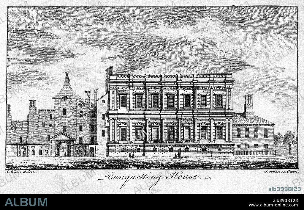 Banqueting House, Whitehall Palace, Westminster, London. Exterior view of the Banqueting House, designed by Inigo Jones for James I and completed in 1622.