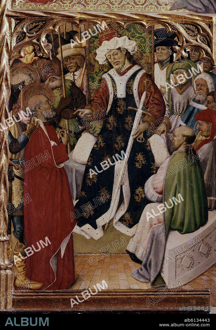 BERNAT MARTORELL (1390-1452). RETABLO DE SAN PEDRO DE PUBOL - 1437/42 -  SAN PEDRO Y SAN PABLO ANTE NERON.