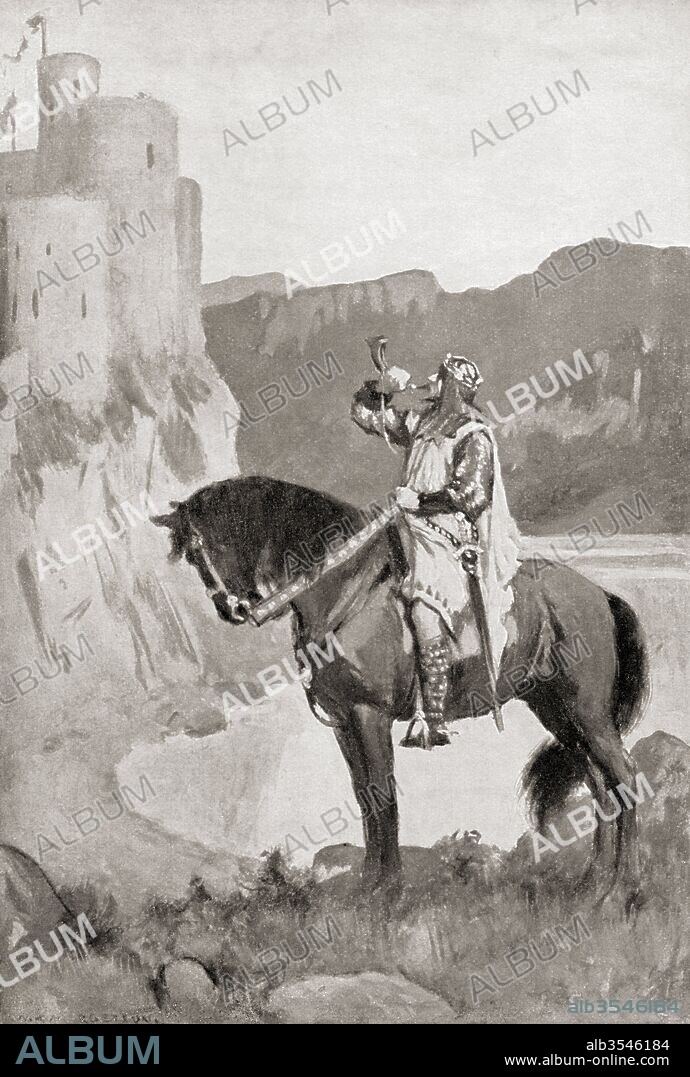 Uther Pendragon. Legendary king of sub-Roman Britain and father of King Arthur. From Reading from Historical Romances, published 1914.