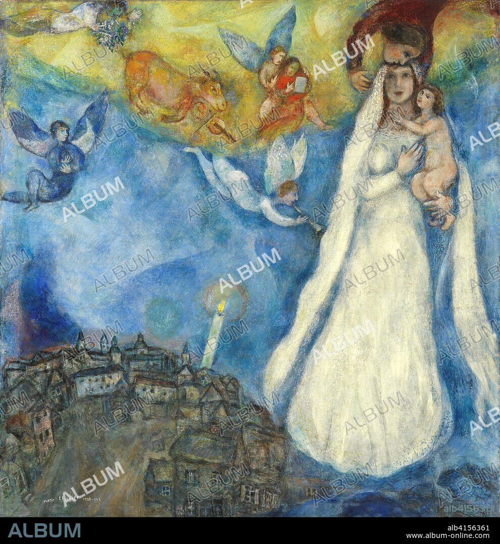 Marc Chagall (Vitebsk, 1887-Saint-Paul de Vence, 1985). La Virgen de la aldea (1938 - 1942). Óleo sobre lienzo. 102,5 x 98 cm.