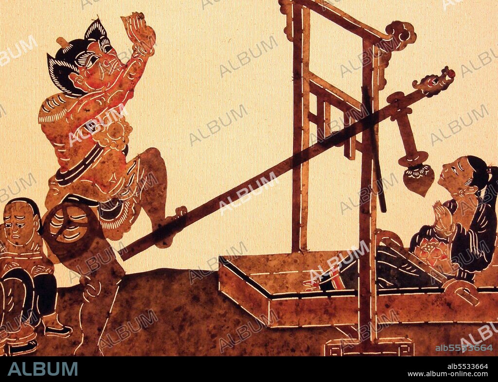 China: Chinese shadow puppet figures portraying the