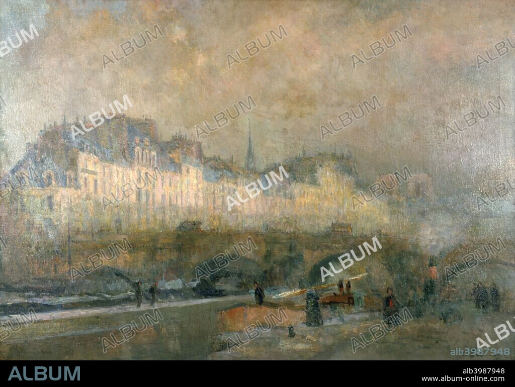 'Paris, l'ecluse de la Monnaie; winter sunlight, or View of the Pont Neuf and the Ile de la Cite', late 19th/early 20th century. From the Musee d'Orsay, Paris.