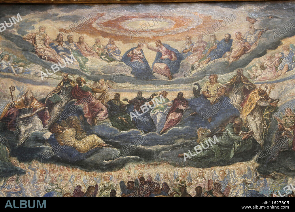 The Coronation of the Virgin, 1580. By Jacopo Robusti, known as Tintoretto (1518-1594). Louvre Museum. Paris. France.