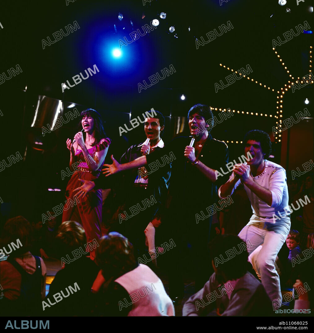 Disco, ZDF music show, New Year's Eve programme, Germany, 1979, with the Israeli pop group Milk and Honey with Gali Atari, photo: Reuven Gvirtz, Yehuda Tamir, Shmulik Bilu and singer Gali Atari. Disco ZDF music show, New Year's Eve programme, Germany, 1979, with the Israeli pop group Milk and Honey with Gali Atari, photo: Reuven Gvirtz, Yehuda Tamir, Shmulik Bilu and singer Gali Atari.