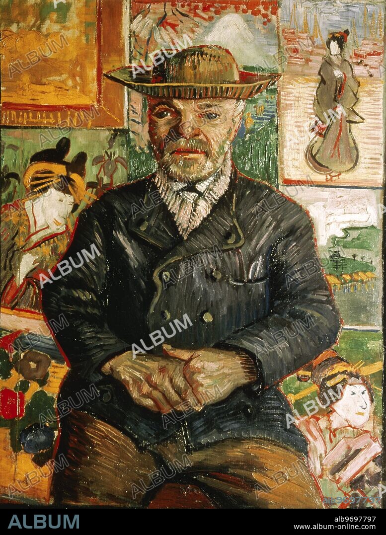 Le Pere Tanguy. Paris Hotel de Chanaleilles. by Vincent Van Gogh 1853-1890. Vincent Willem van Gogh listen (help·info) (March 30, 1853 - July 29, 1890) was a Dutch painter, classified as a Post-impressionist, and is generally considered one of the greatest painters in the history of European art. His work shows the objects, people and places in his life with bold, usually distorted, draughtsmanship and visible dotted or dashed brushmarks, which are intensely yet subtly coloured. ©2006 Credit:TopFoto.