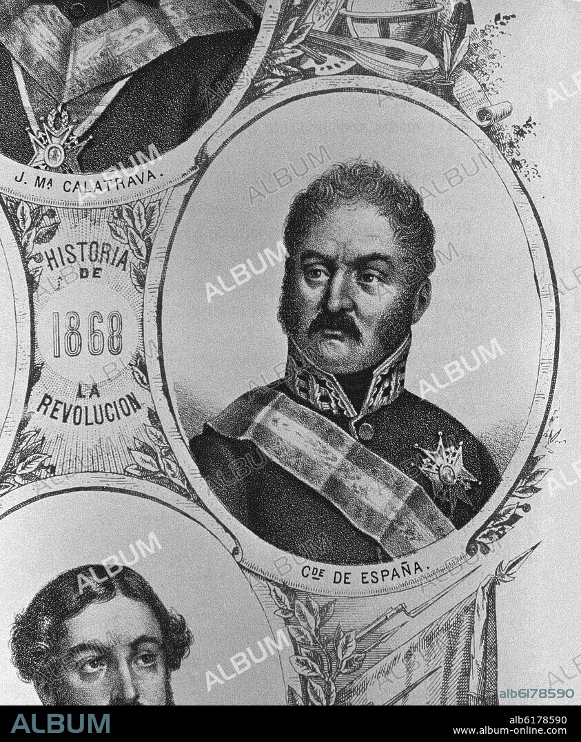 SANTIAGO LLANTA Y GUERIN-LITOGRAFO-. CARLOS DE ESPAÑA - CONDE DE ESPAÑA (1775/1839) - MILITAR ESPAÑOL -.