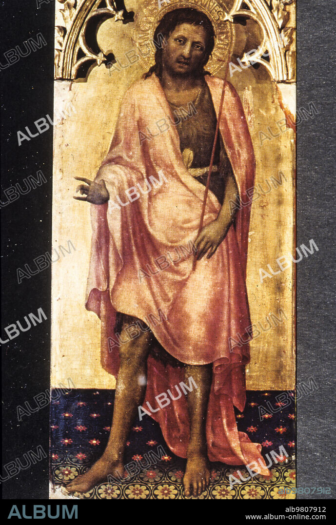 San giovanni battista, polittico quaratesi, gentile da fabriano, XV secolo, galleria degli uffizi, firenze.