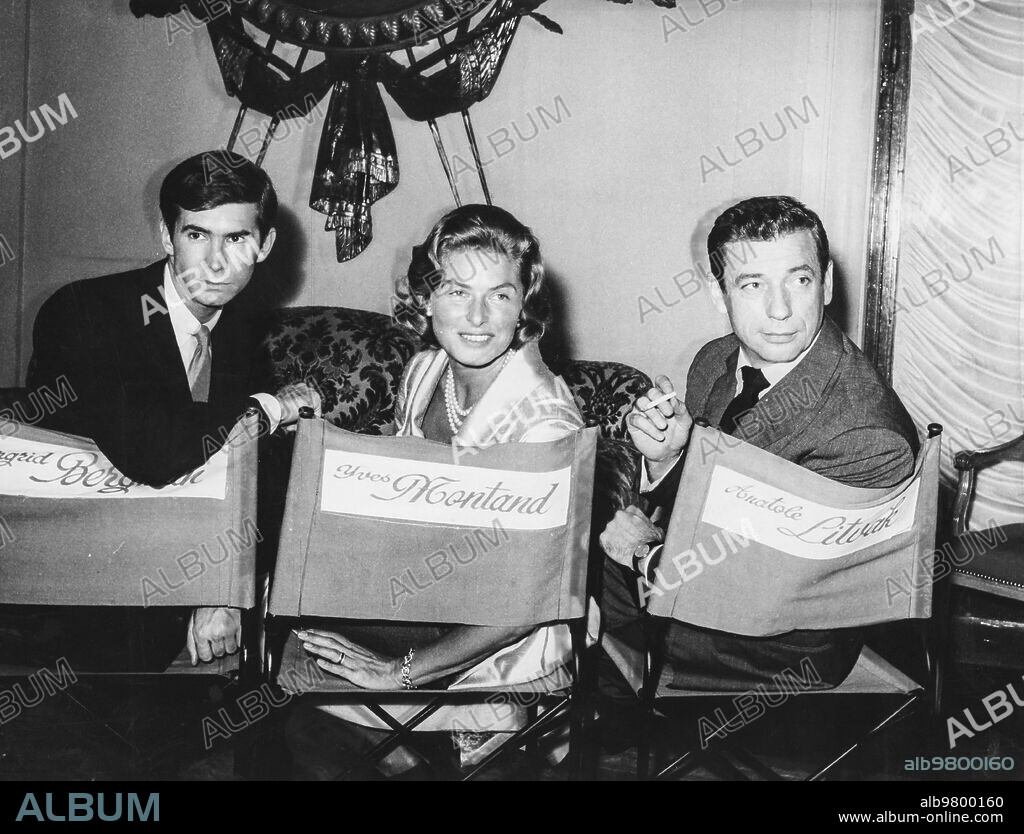 Anthony perkins, ingrid bergman, yves montand, george V hotel, paris 1960.