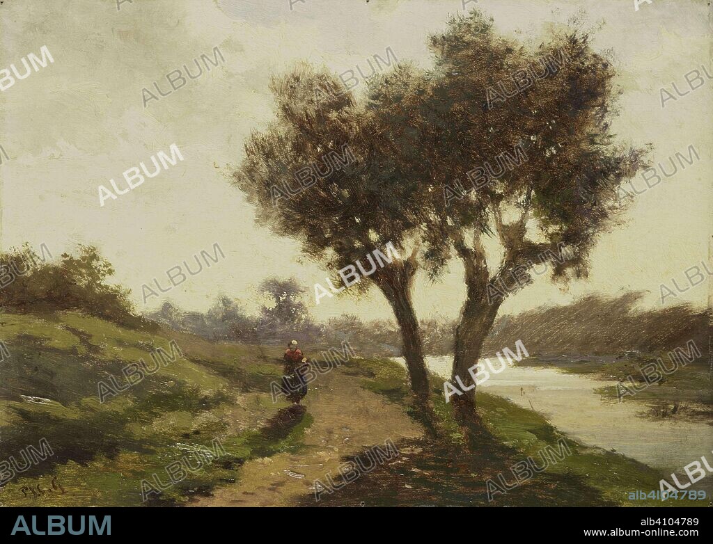 PAUL JOSEPH CONSTANTIN GABRIEL. Landscape with two Trees. Dating: 1860 - 1867. Measurements: h 13.2 cm × w 18.5 cm; d 4.8 cm.