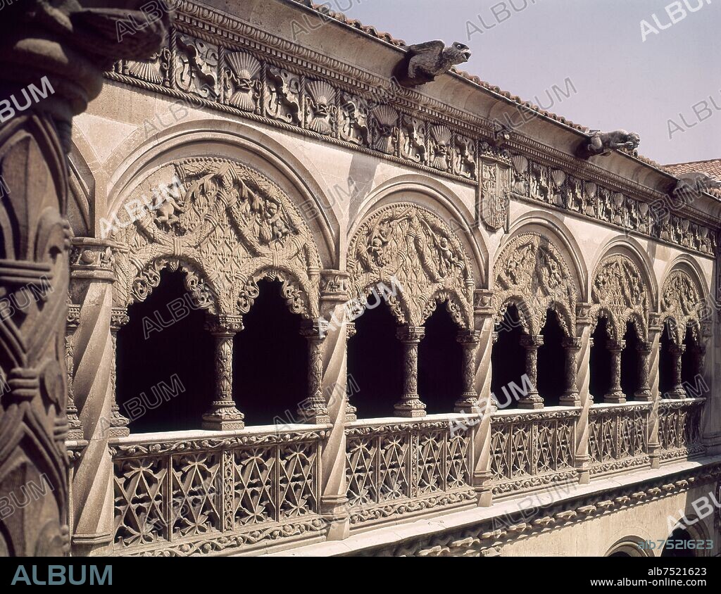 JUAN GUAS. CLAUSTRO DE SAN GREGORIO CONSTRUIDO A FINALES DEL SIGLO XV - ANTIGUO COLEGIO SAN GREGORIO CONSTRUIDO POR ORDEN DE FRAY ALONSO DE BURGOS.