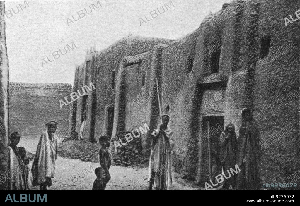 FRANCOIS-EDMOND FORTIER. ''La maison de Rene Caillie a Tombouctou; L'Ouest Africain', 1914. From "Grande Geographie Bong Illustree", 1914.