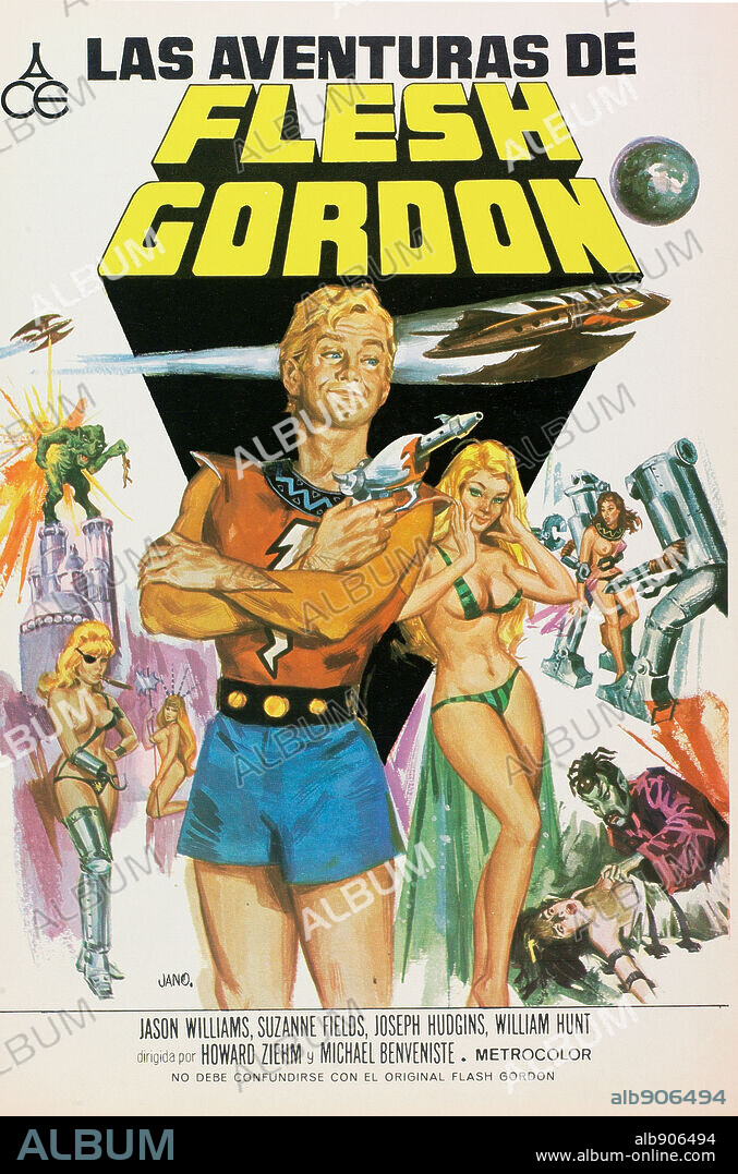 Poster de LAS AVENTURAS DE FLESH GORDON, 1974 (FLESH GORDON), dirigida por HOWARD ZIEHM y MICHAEL BENVENISTE.