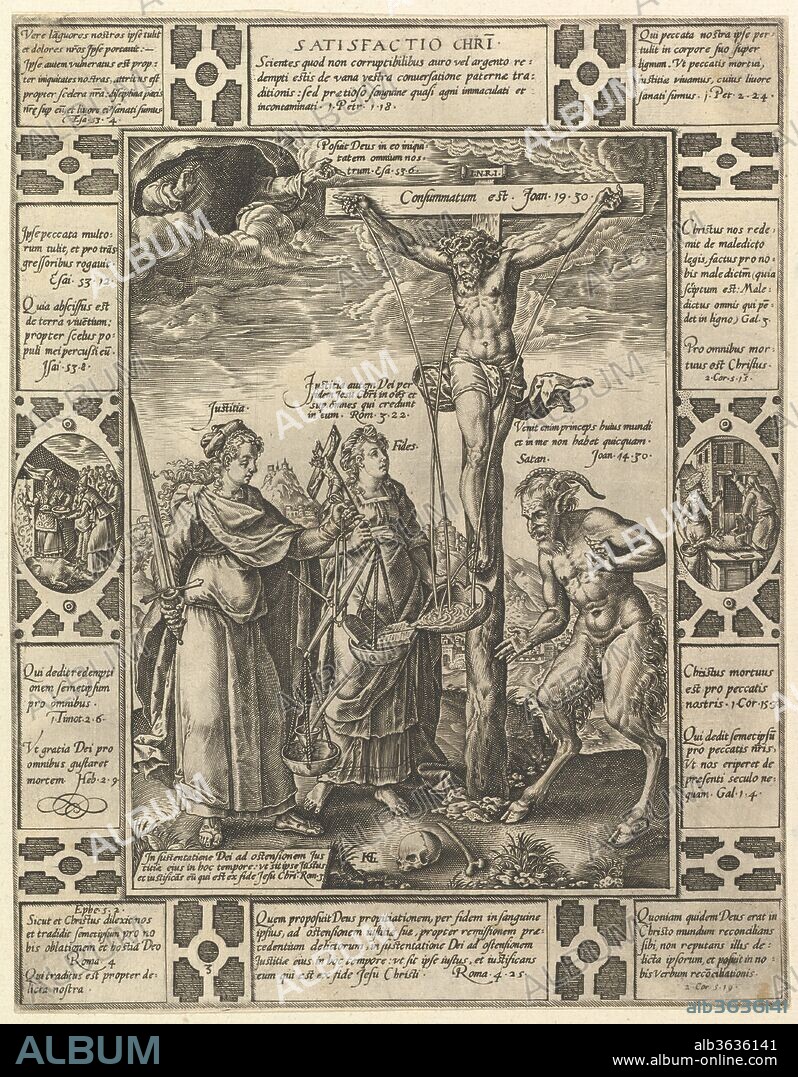 Satisfactio Christi, from Allegories of the Christian Faith, from Christian and Profane Allegories. Artist: Hendrick Goltzius (Netherlandish, Mühlbracht 1558-1617 Haarlem). Dimensions: sheet: 9 9/16 x 7 1/2 in. (24.3 x 19 cm).