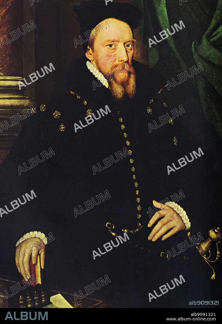 William Cecil, Lord Burghley, chief minister to the Crown almost throughout Elizabeth's reign, had as guardian of Shakespeare's patron Southampton the difficult task of keeping him out of trouble. William Cecil, 1st Baron Burghley (13 September 1520 - 4 August 1598), was an English statesman, the chief advisor of Queen Elizabeth I for most of her reign (17 November 1558 - 24 March 1603), twice Secretary of State (1550 - 1553 and 1558 - 1572) and Lord High Treasurer from 1572. ©TopFoto.