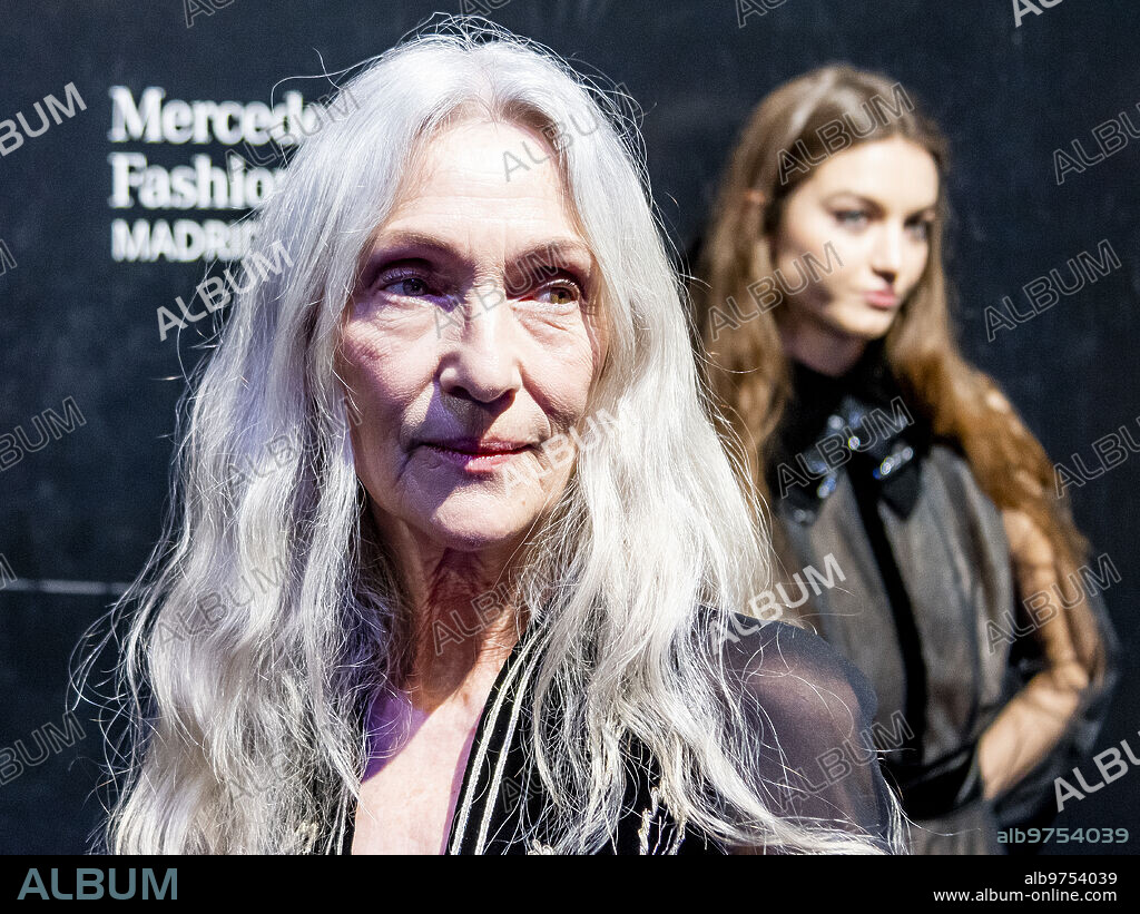 Madrid, 02/20/2023. Ifema. Mbfw Madrid. Mercedes Benz Fashion Week Madrid. Older Models, Veterans, top Model Veterana, Silver Models, Silver model. Teresa Helbig fashion show from 2022 03 11. Pino Montesdeoca model. Photo: of Saint Bernard. Archdc.