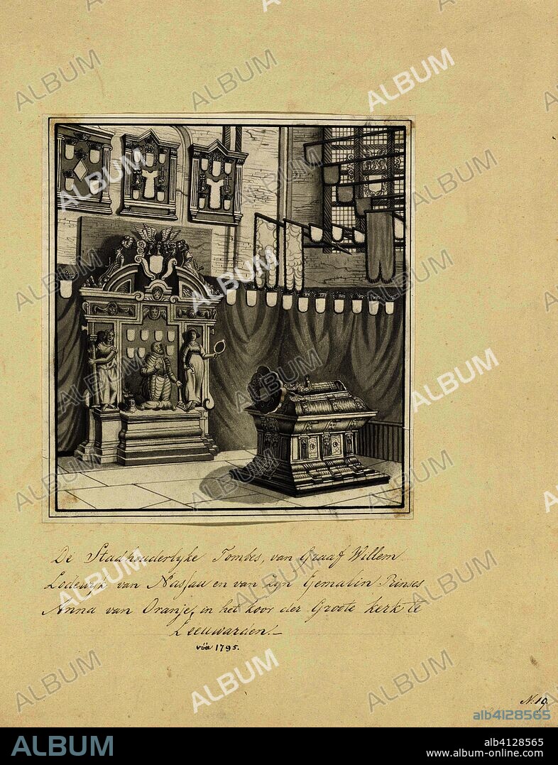 Gravestone for William Lodewijk, Count of Nassau-Dillenburg, 1620. Draughtsman: anonymous. Dating: 1700 - 1799. Place: Nederlanden. Measurements: h 201 mm × w 184 mm.