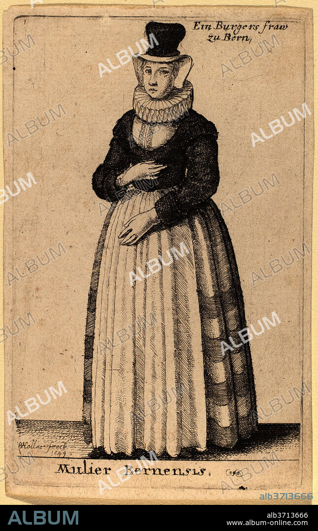 WENCESLAUS HOLLAR. Mulier Bernensis. Dated: 1649. Medium: etching.