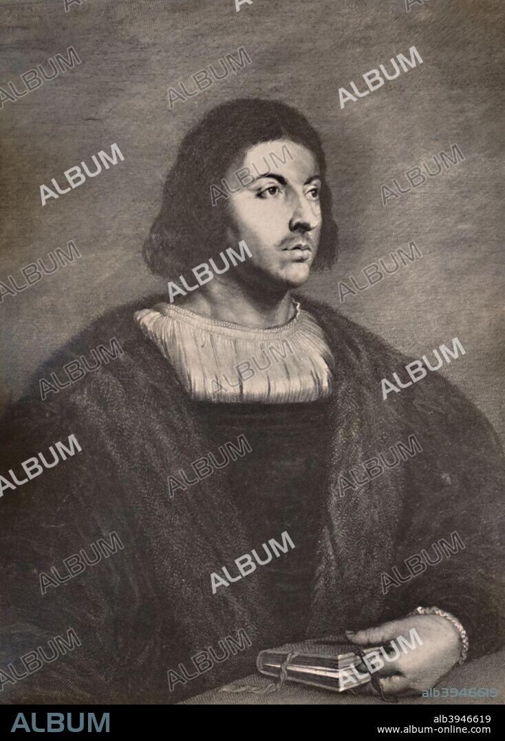 Giovanni Boccaccio (1313-1375), Italian Renaissance writer, poet and humanist 17th century (1894). From A Collection of Engraved Portraits (Further Selection) Exhibited by the Late James Anderson Rose, at the Opening of the New Library and Museum of the Corporation of London, November 1872, Vol. I. [Marcus Ward & Co, Limited, London, 1894].