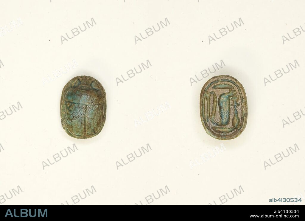 ANCIENT EGYPTIAN. Scarab: Cobra. Egyptian. Date: 1295 BC-1096 BC. Dimensions: 1.3 × 0.8 × 0.6 cm (1/2 × 5/16 × 1/4 in.). Glazed steatite. Origin: Egypt.