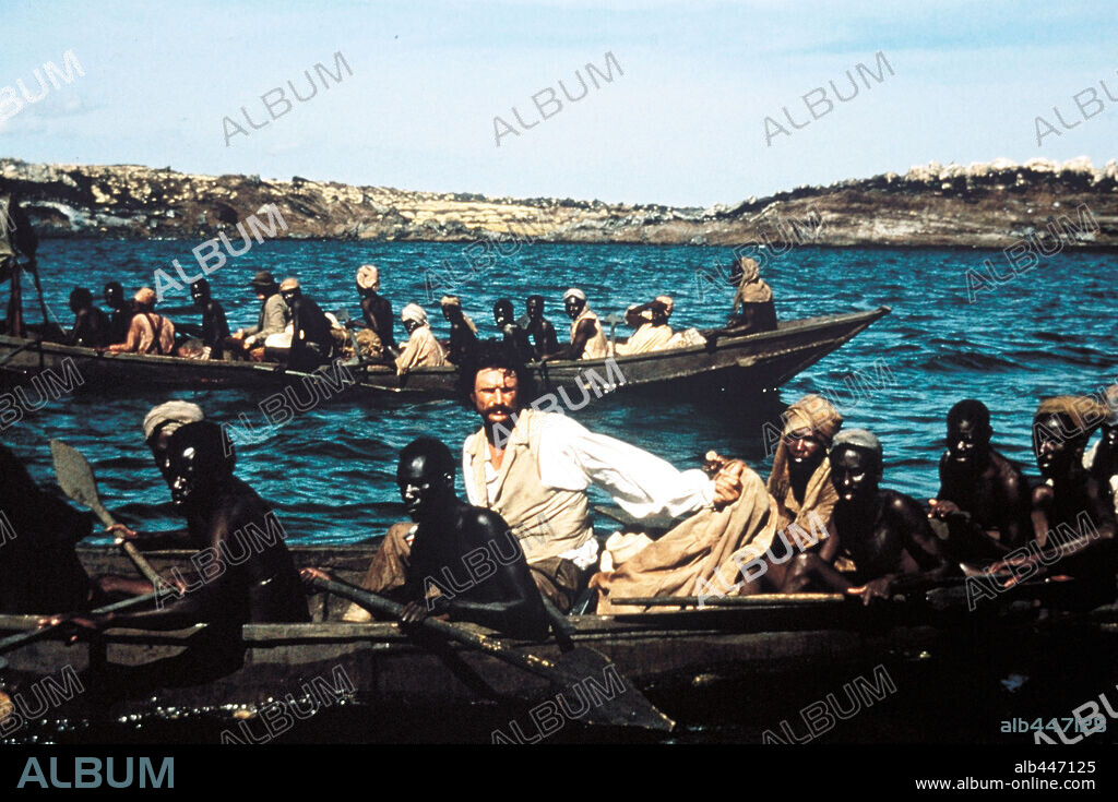PATRICK BERGIN en LAS MONTAÑAS DE LA LUNA, 1990 (MOUNTAINS OF THE MOON), dirigida por BOB RAFELSON. Copyright TRI STAR PICTURES.