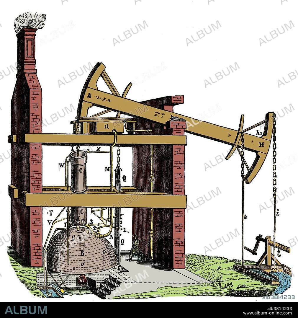 The atmospheric engine invented by Thomas Newcomen in 1712, often referred to simply as a Newcomen engine, was the first practical device to harness the power of steam to produce mechanical work. Newcomen engines were used throughout Britain and Europe, principally to pump water out of mines, starting in the early 18th century. James Watt's later Watt steam engine was an improved version of the Newcomen engine. As a result, Watt is today better known than Newcomen in relation to the origin of the steam engine. Thomas Newcomen (February 1664 - August 5, 1729) was an English inventor, ironmonger by trade and a Baptist lay preacher by calling.