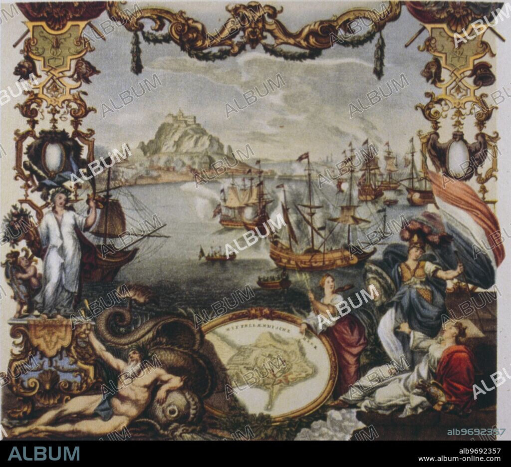 The Capture of Gibraltar 1704 - combined naval and military operation leading to the more or less accidental capture of gibraltar. ©TopFoto.