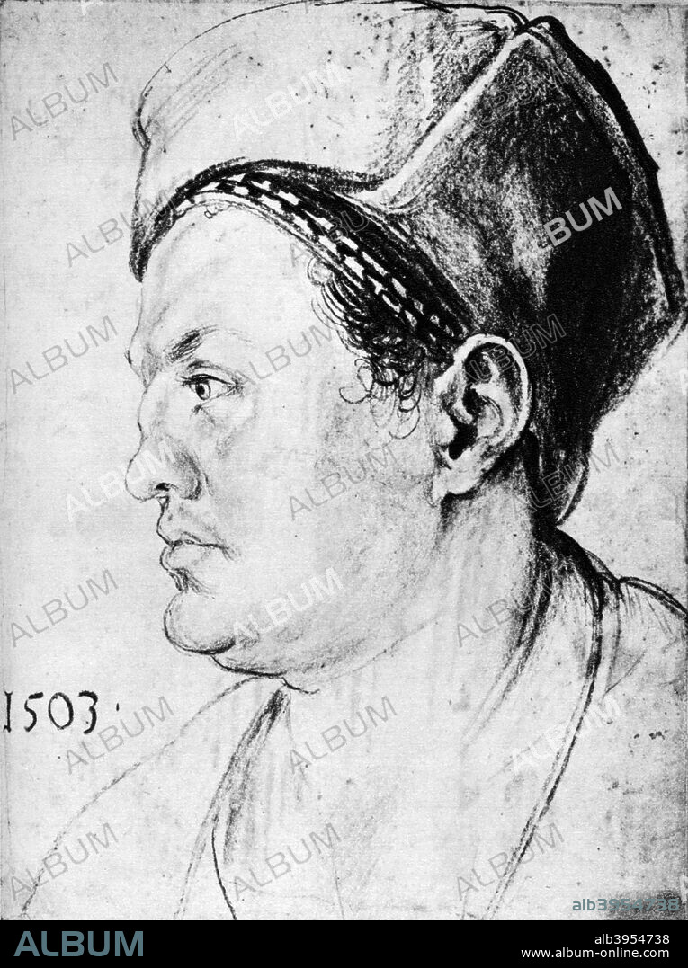 'Willibald Pirckheimer', 1503, (1936). Found in the collection of the Kupferstichkabinett, Berlin, Germany. A print from Durer, Und Seine Zeit, by Wilhelm Waetzoldt, Grosse Phaidon Ausgabe, 1936.