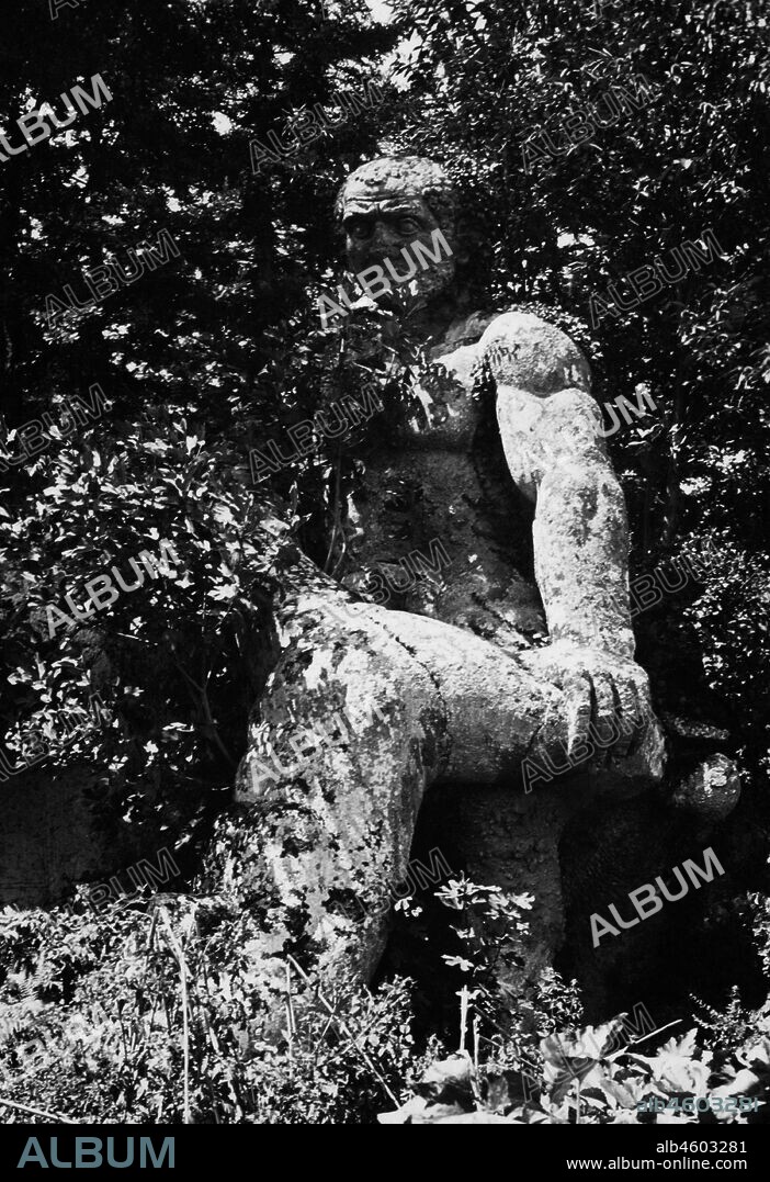 Monster Park or bomarzo forest. Lazio. Italy 1940.