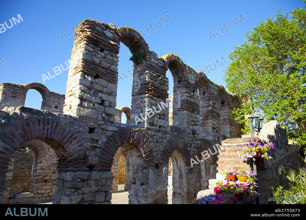 Ruins of St. Sofia Church, The Old Metropolitan Church, The Bishop's Palace, Old Town, UNESCO World Heritage Site, Nessebar, Bulgaria, Europe.