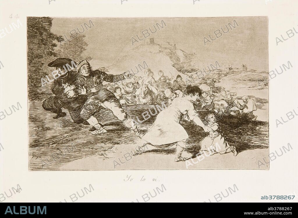 Francisco de Goya y Lucientes / 'Yo lo vi'. 1810 - 1814. Aguafuerte, Buril, Punta seca sobre papel avitelado, ahuesado, 161 x 239 mm.