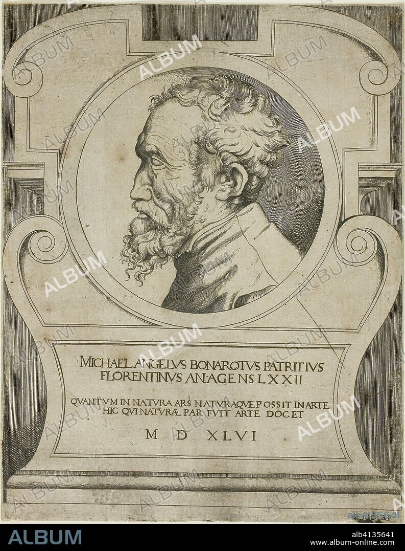 Michelangelo. Giulio di Antonio Bonasone; Italian, active 1531-1574. Date: 1546. Dimensions: 226 x 177 mm. Engraving on paper. Origin: Italy.