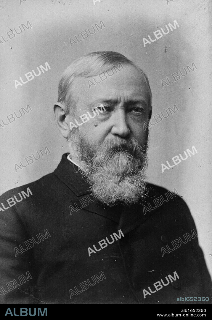 Benjamin Harrison (1833-1901) 23rd  President of the USA (1889-1893). Half-length portrait photograph.