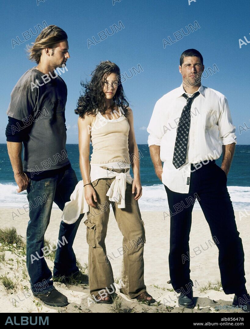 EVANGELINE LILLY, JOSH HOLLOWAY y MATTHEW FOX en PERDIDOS, 2004 (LOST). Copyright ABC.
