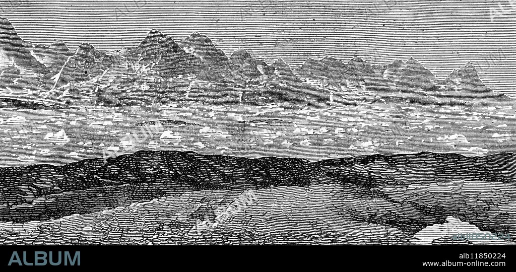 The Danish Expedition to the East Coast of Greenland -. Umanak icebergs. 22 May 1886.