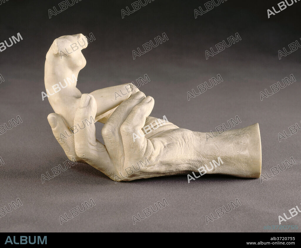 AUGUSTE RODIN. Hand of Rodin with a Female Figure. Dated: 1917. Dimensions: overall (greatest extension): 22.9 cm (9 in.). Medium: plaster.