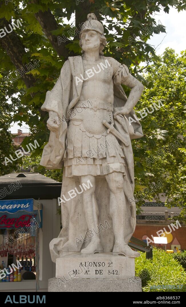 Alfonso II of Asturias (c.760 842), nicknamed the Chaste, was the king of Asturias during two different periods: first in the year 783 and later from 791 until his death in 842. Upon his death, Nepociano, a family member of undetermined relation, attempted to usurp the crown in place of the future Ramiro I.