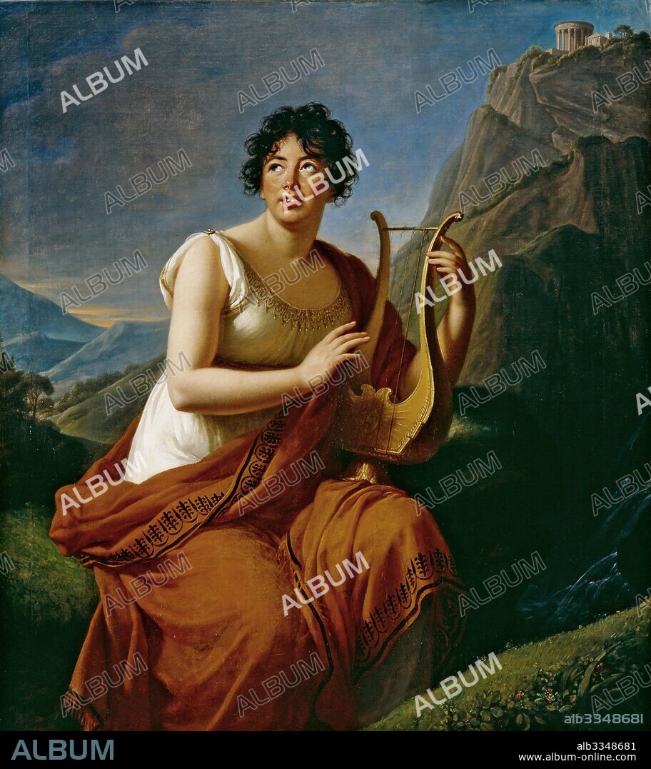 MARIE LOUISE ELISABETH VIGéE-LEBRUN. Portrait of the author Baronne Anne Louise Germaine de Staël (1766-1817) as Corinne on Cape Misenum.
